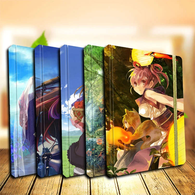 Cartoon Character Printing School Supplies Student Diary Notebook with Elastic Strap