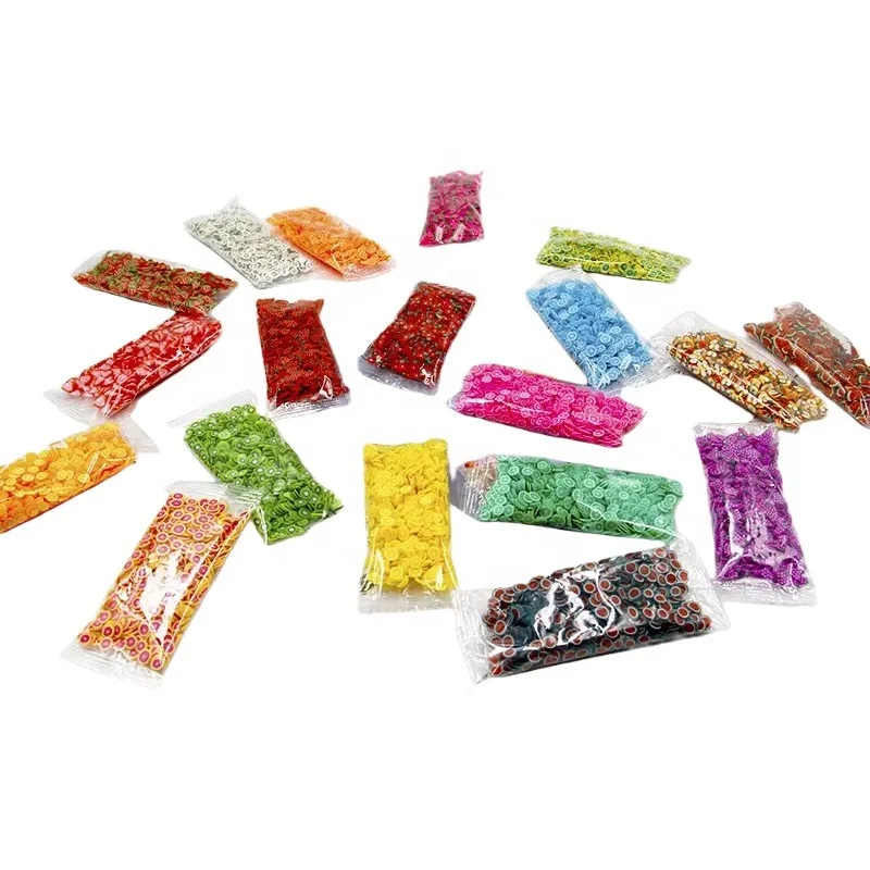 2023 Factory Wholesale 3D Cute Design Fruit Apple Kiwi Stickers Clay Slices for Nail Art Decoration Colors Customized