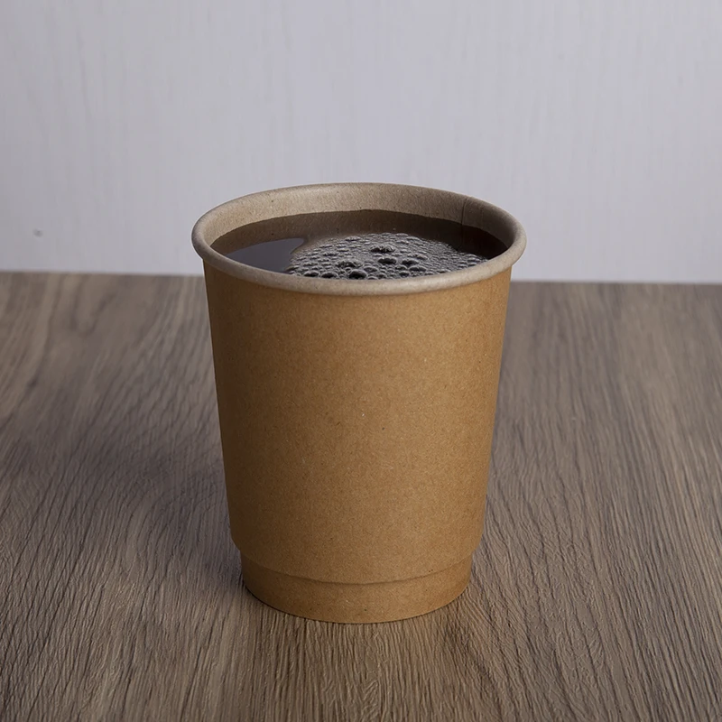 16 Oz Drink Brown Pink Coffee Price Printing On Double Wall Kraft Paper Cup For Soda Beverage