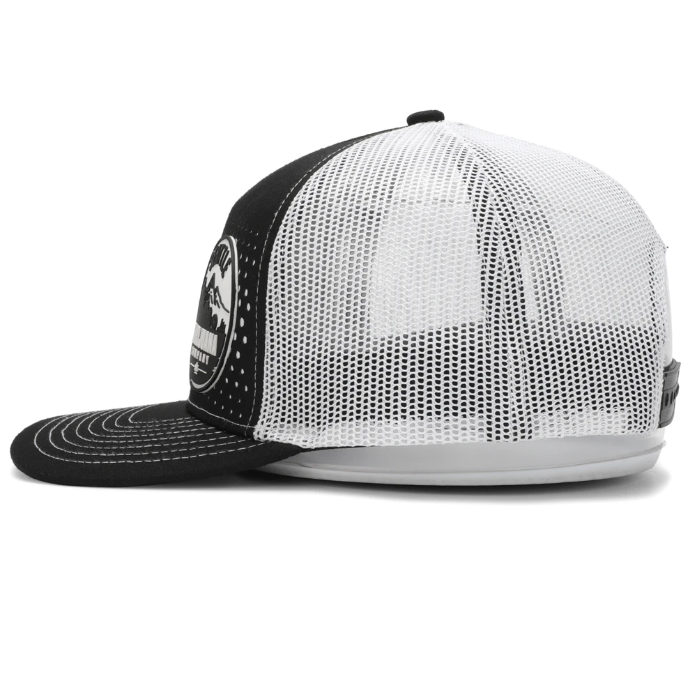 Wholesale 2019 Customized Made Rubber PVC Patch Laser Boring Holes Trucker Cap Mesh Hat