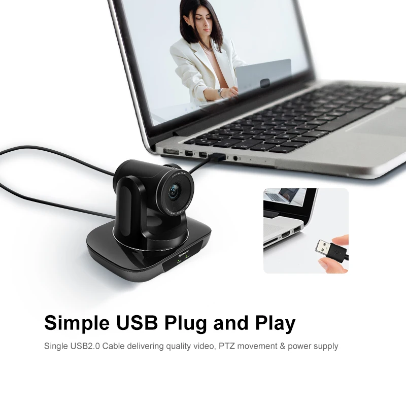 Высококачественная PTZ-камера с 10-кратным зумом для конференц-связи USB plug and play Легкое соединение разрешением 1080p