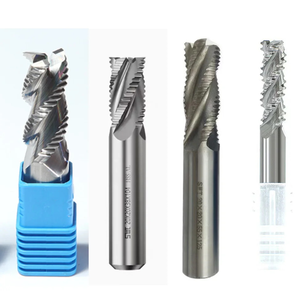 Ultra hard white steel rough skin milling cutter, extended high-speed steel corrugated CNC end mill for rough machining