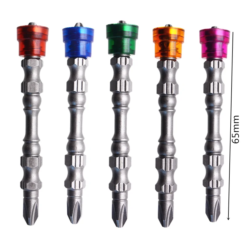 5 PCSScrewdriver Bit Electric Drill Screwdriver Head S2 Steel Magnetic 5.0 Cross Screw Driver Set Double Head 1/4' Hex Shank