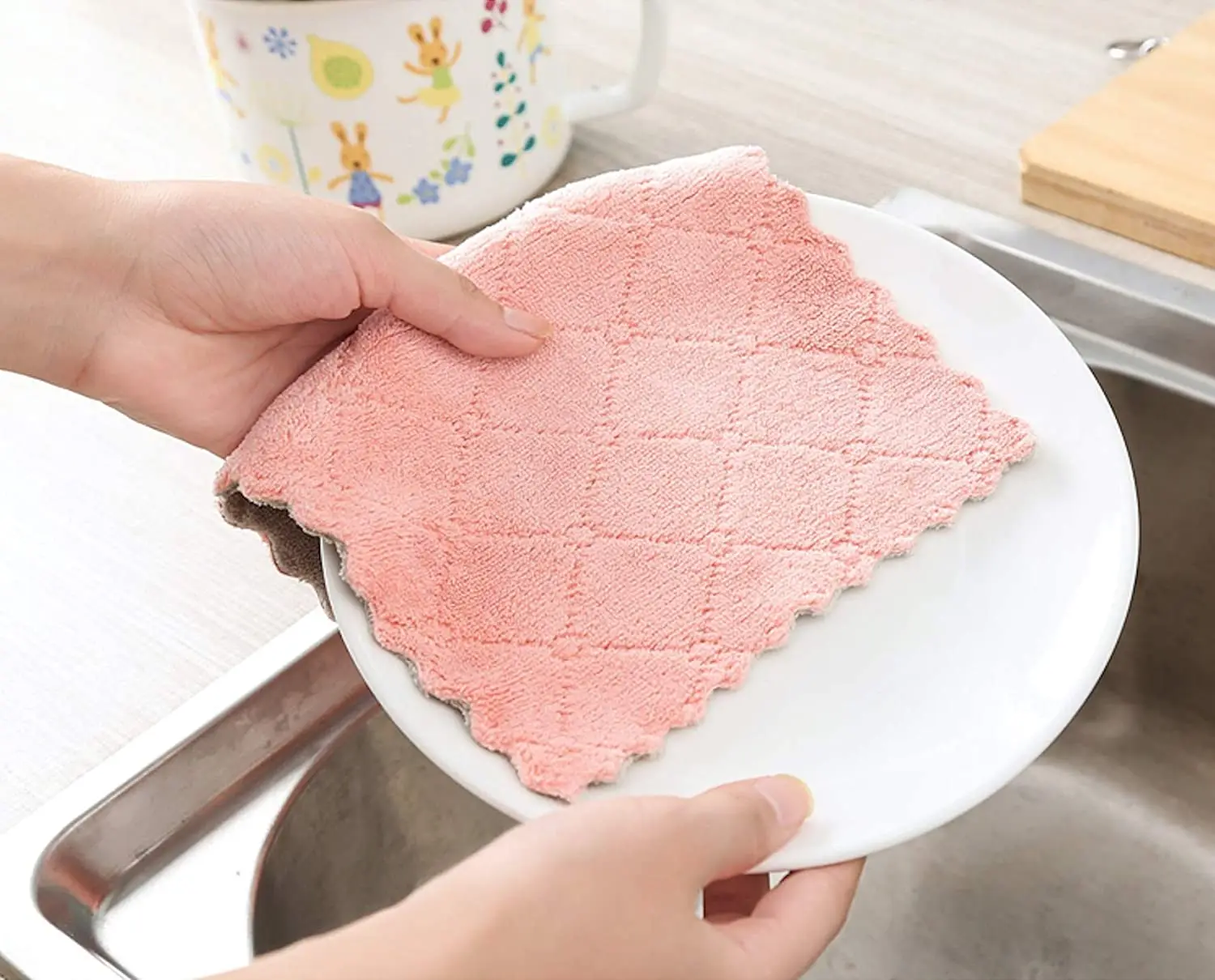 85% polyester and 15% polyamide quick dry terry cloth solid color super absorbent kitchen micro fiber towel