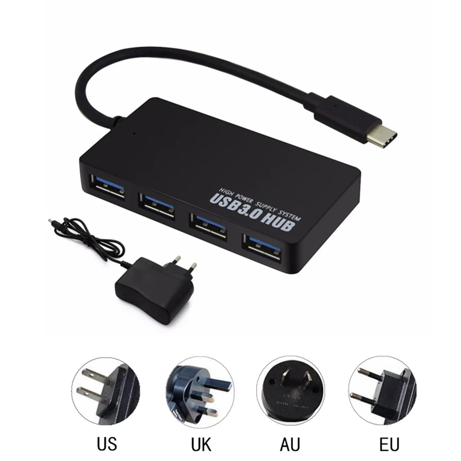 High Speed USB 3.0 Hub External 4 Ports Adapter Splitter USB Expander Plug and Play For Laptop PC Computer Accessories