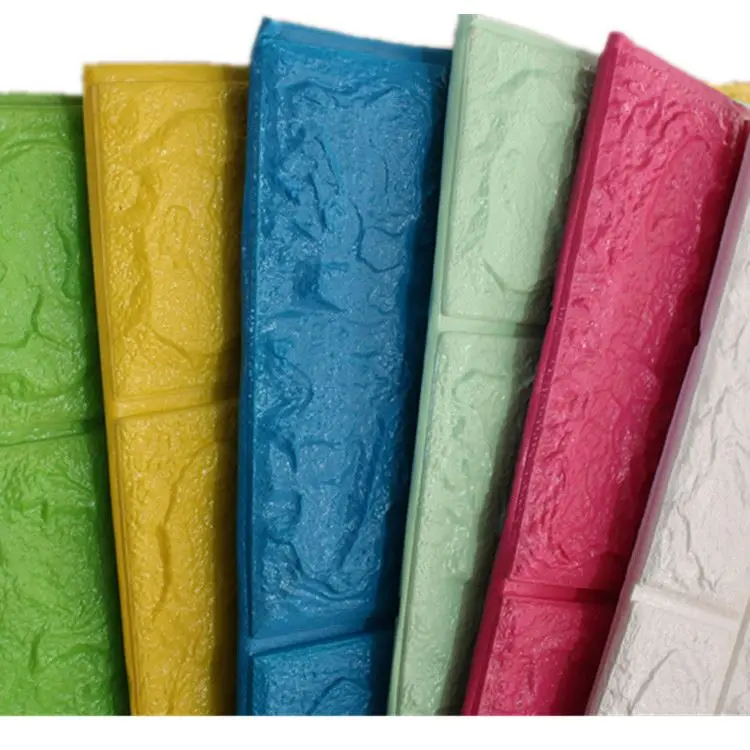 wallpaper foam plastic brick sheets,cenefas adhesivas decoratives