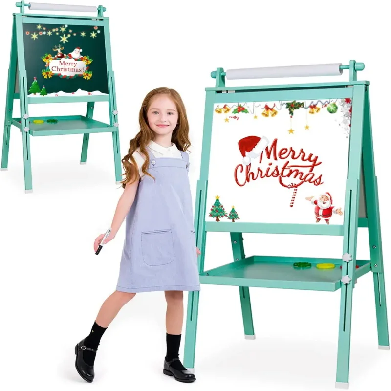 Wooden Adjustable Double Sided Drawing Board Whiteboard & Chalkboard Dry Erase Board  drawing