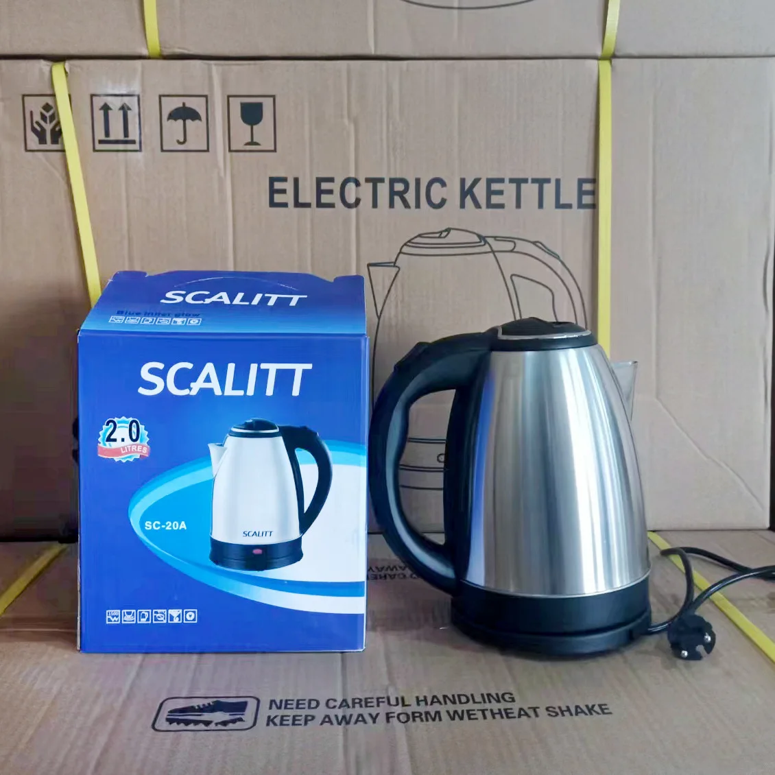 Popular Electric Kettle 2L Hot Water Tea Maker Electric Kettle Stainless Steel Electric Kettle Water Warmer