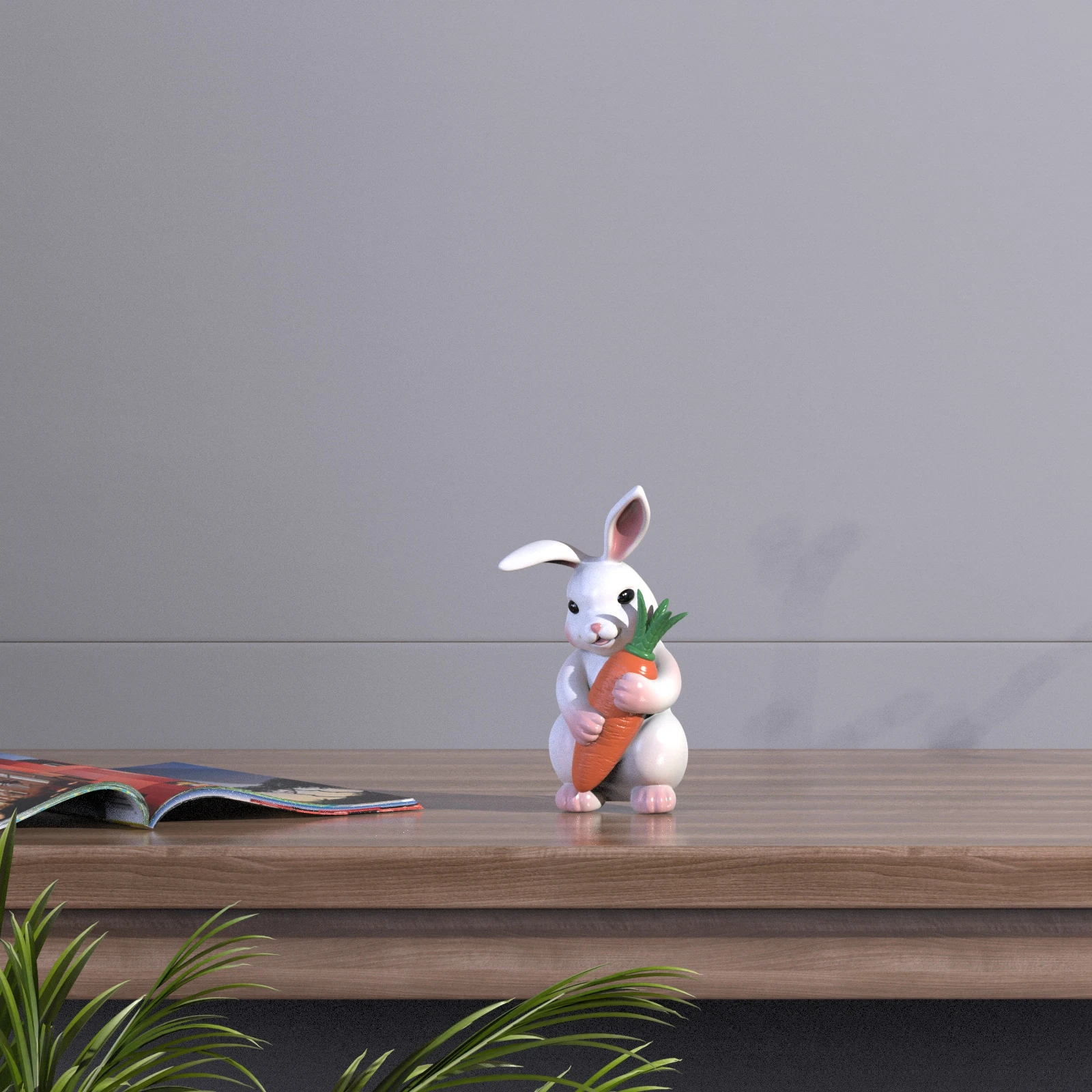 China Factory Supply resin rabbit statue polyresin custom Easter bunny figurines with carrot custom easter rabbit decoration