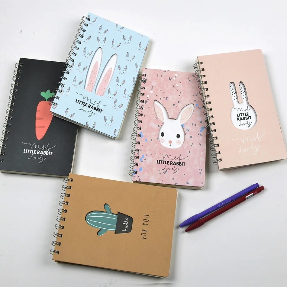 Wholesale Custom Die Cut Logo Cover School Supplies Spiral Notebook