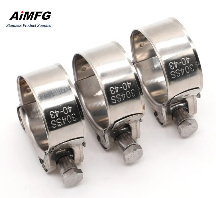 Double Bolt Hose Clamp Automotive Stainless Steel Hose Clip Pipe Heavy Duty T Bolt Clamp abrazaderas de acero inoxidable