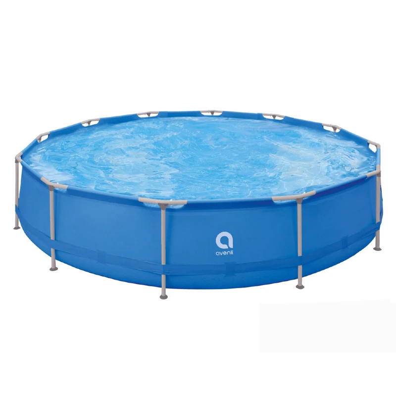 Wholesale Price Custom LOGO Outdoor Above Ground Swimming Pool Round Metal Frame Pool for Children and Adult
