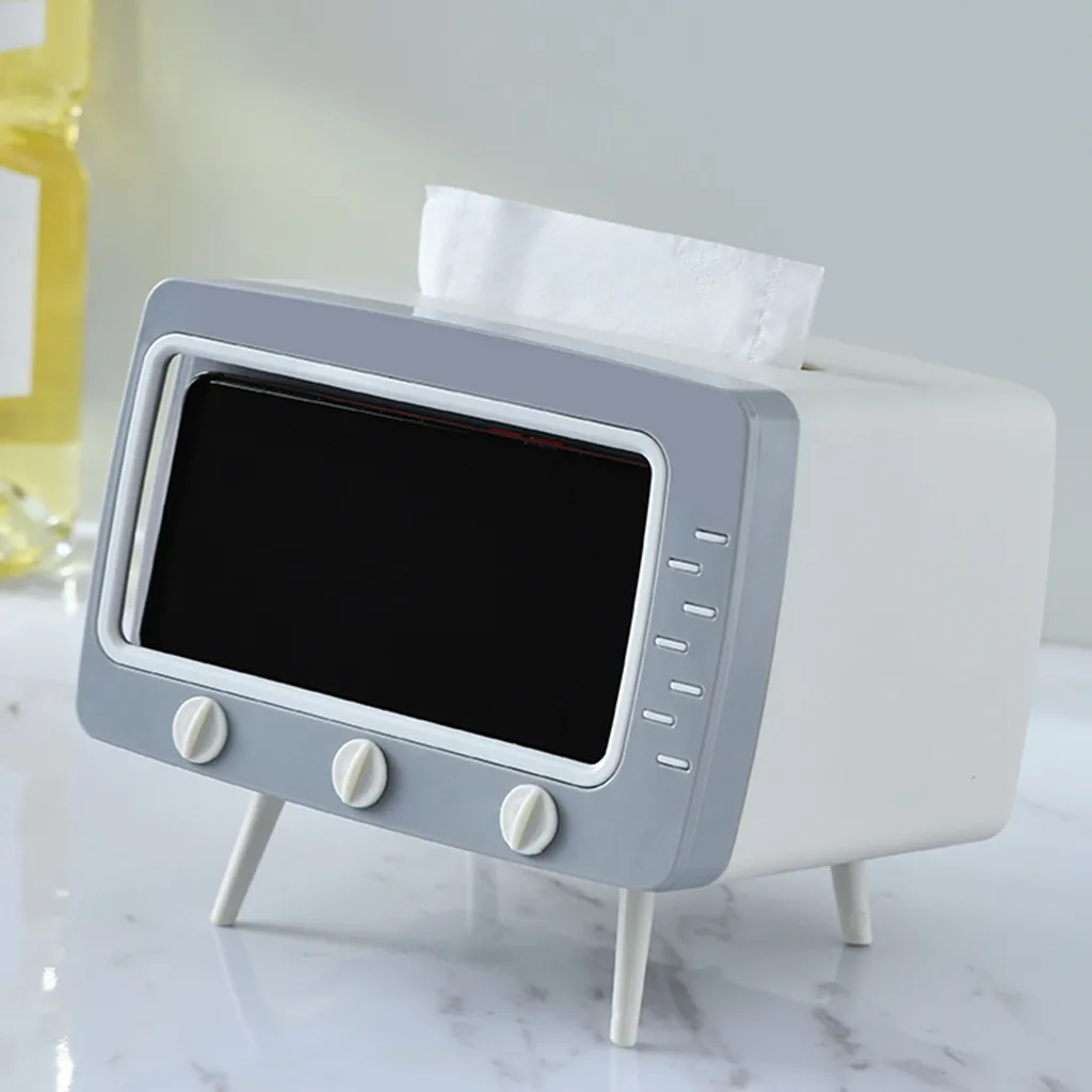 New Arrival Household Modern Napkin Tissue Box TV Shape Phone Holder Decorative Paper Box