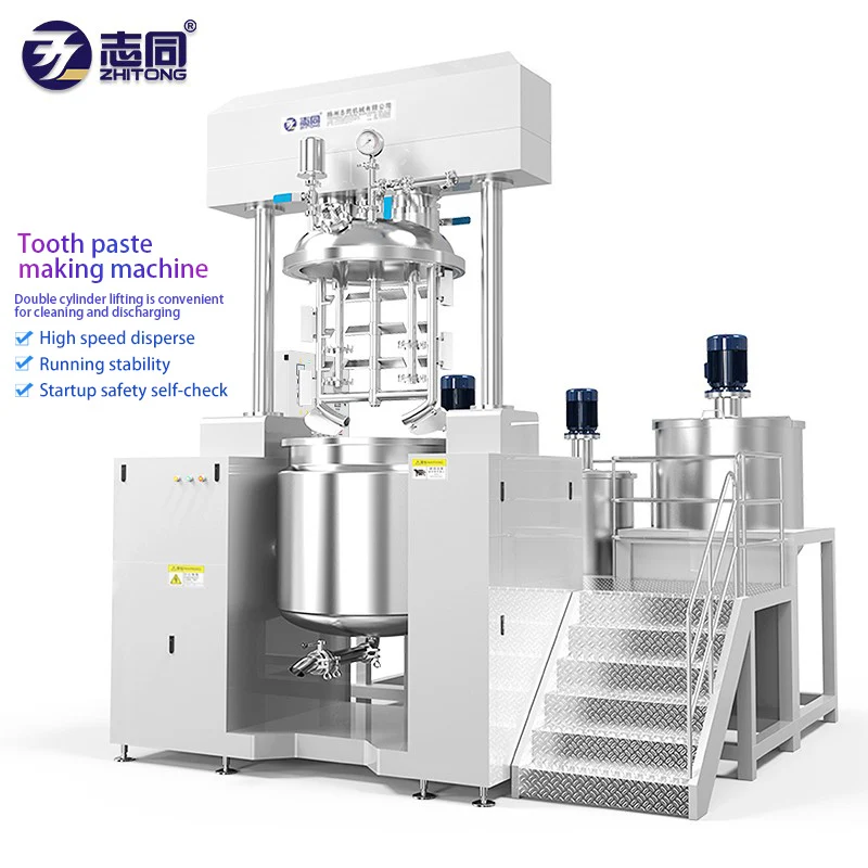 ZhiTong 500L Stainless Steel Vacuum Paste Making Machine, Toothpaste Mixer, for Shower gel Shampoo Soap Washing powder slurry