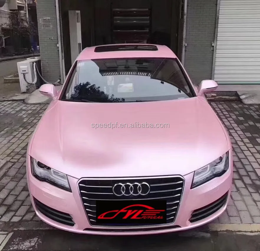 Новый продукт высокоэластичная атласная розовая груша матовая металлическая хромированная Золотая Автомобильная виниловая оболочка
