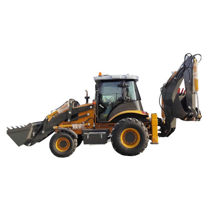 China High Performance 4x4 Backhoe Loader Multipurpose 4 Wheels Drive Loader 360 Degree Panoramic View Backhoe Excavator