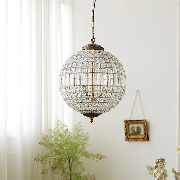 Luxury Globe Crystal Chandelier French Empire Pendant Lamp for Wedding