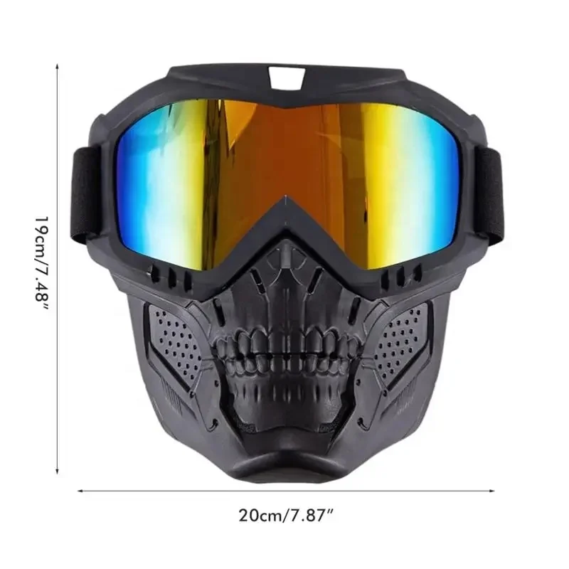 Detachable Full Face Skeleton Bike Goggles Masks Sports and Outdoor Activity Eyewear for Cycling Skiing and Motorcycle Riding
