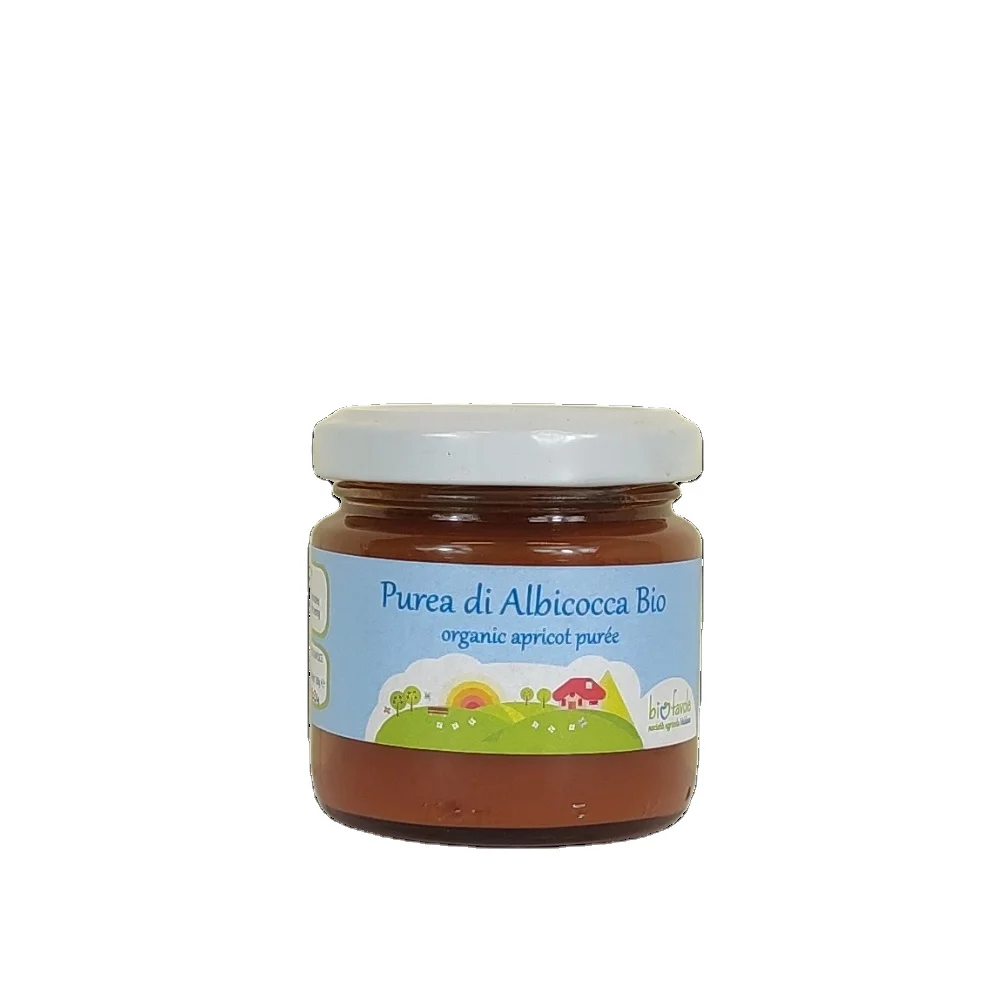High quality baby food - Apricot puree, Fruit Puree Homogenized Organic - Handmade Made in Italy - Gluten and Preservative free,