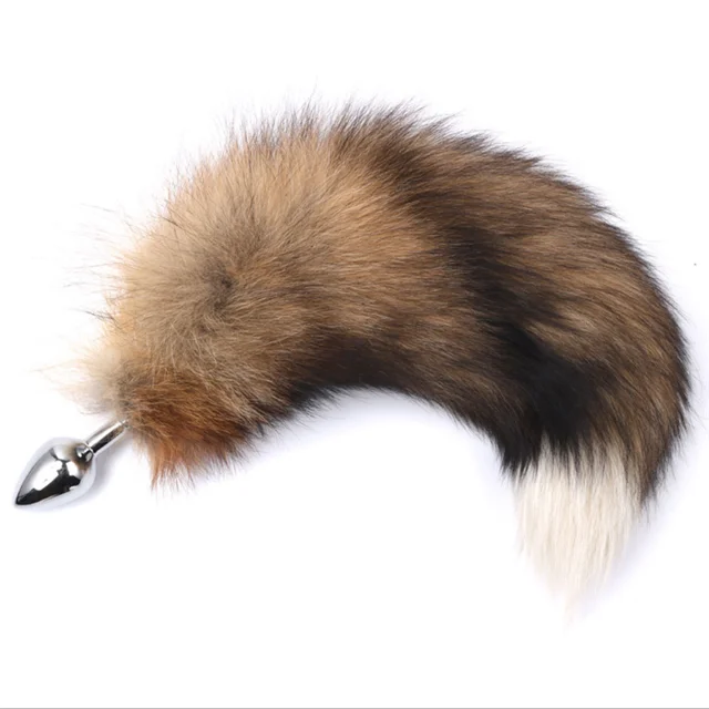 Detachable Anal Plug Real Fox Tail,Fox Red Tail Anal Plug Fur