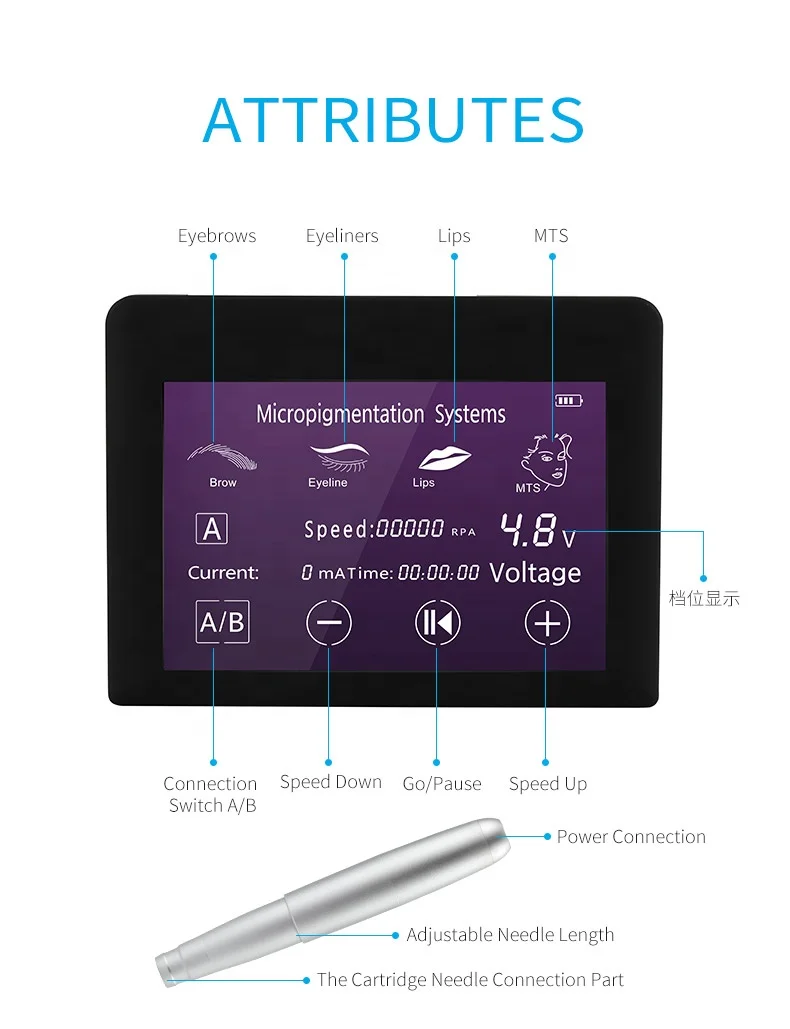 JiDragon Touch Screen Digital Permanent Makeup Machine Tattoo Machine Pen Kit for Training Academy