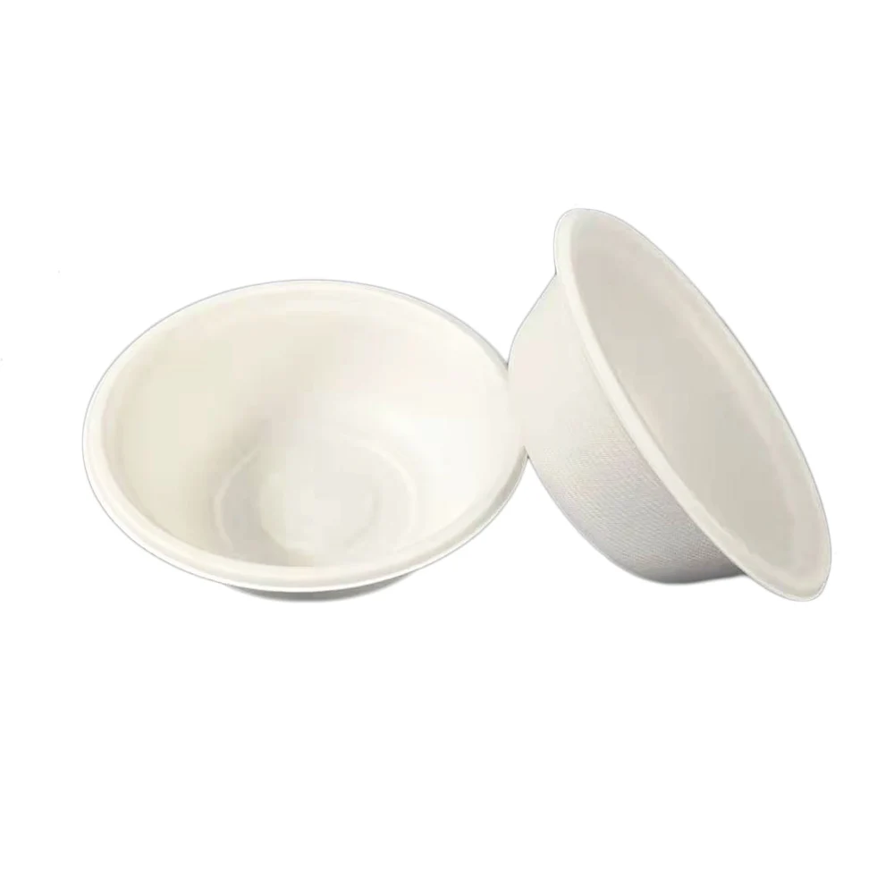 
High quality Eco-friendly renewable 500 ML moulded pulp bagasse paper bowl 