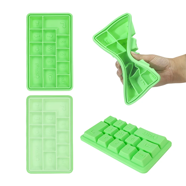 Wholesale Bpa Free Keyboard shape Silicone ice Maker ice Tray Mold Ice Cube Frozen Food Tray