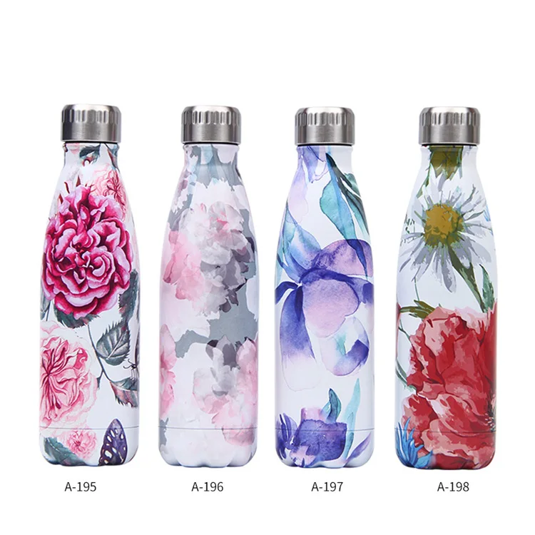 
Hot Sale 500ml Flower Series Thermal Double Wall Leak Proof Vacuum Cups 