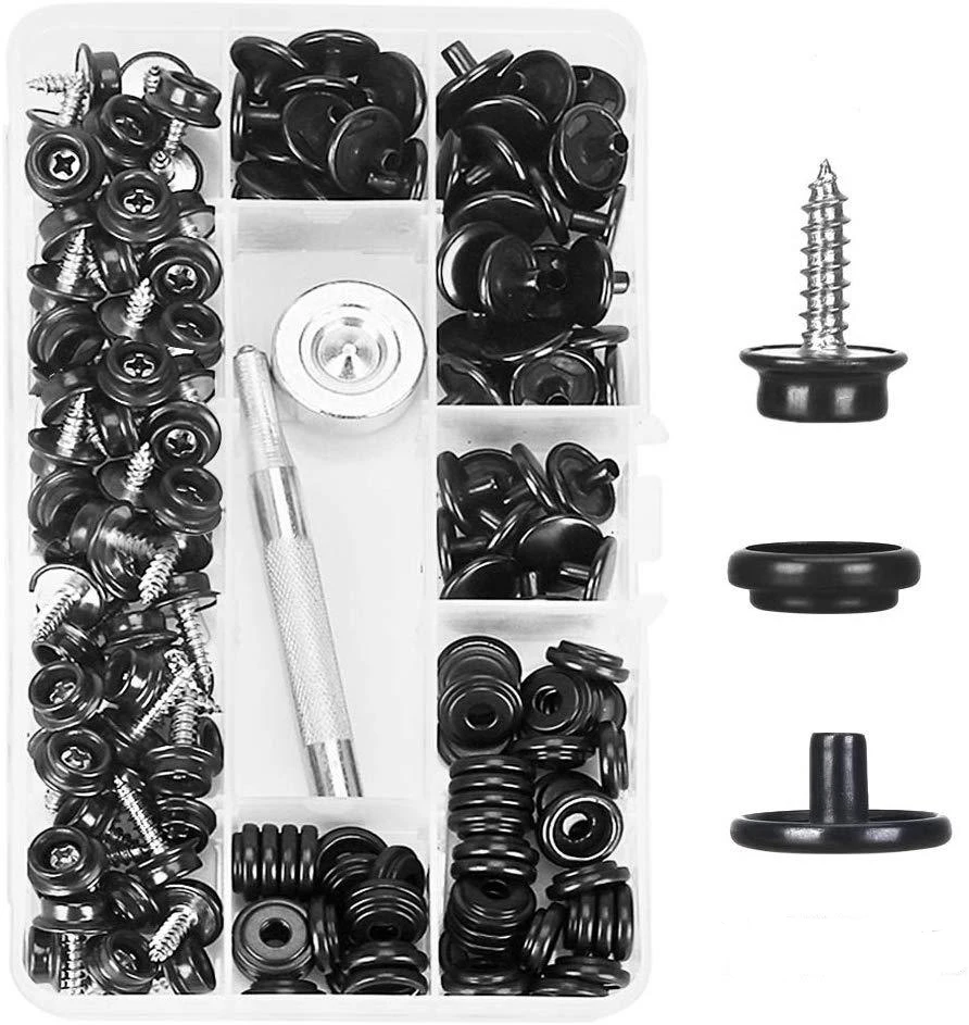 Black 15mm stainless steel screws, white buckle mounting tool box, screws, canvas fastener