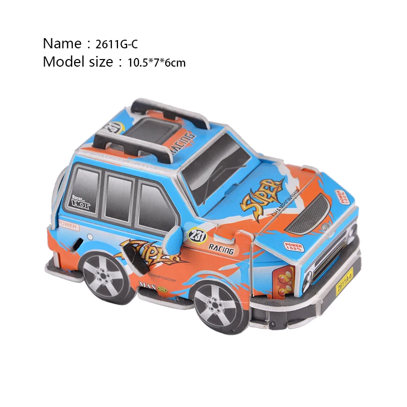 Paper Folding Truck Toy Small Two Board Educational Vehicle Car Jigsaw Taxi Puzzle 3d Kids