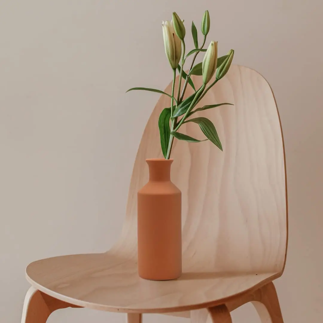 Modern Set Of 3 Terra cotta Vase Handmade Clay Vase