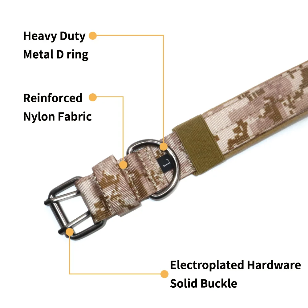 Belt Crown Wholesale Tactical Nylon Pet Collar Adjustable Training Dog Collar para perro