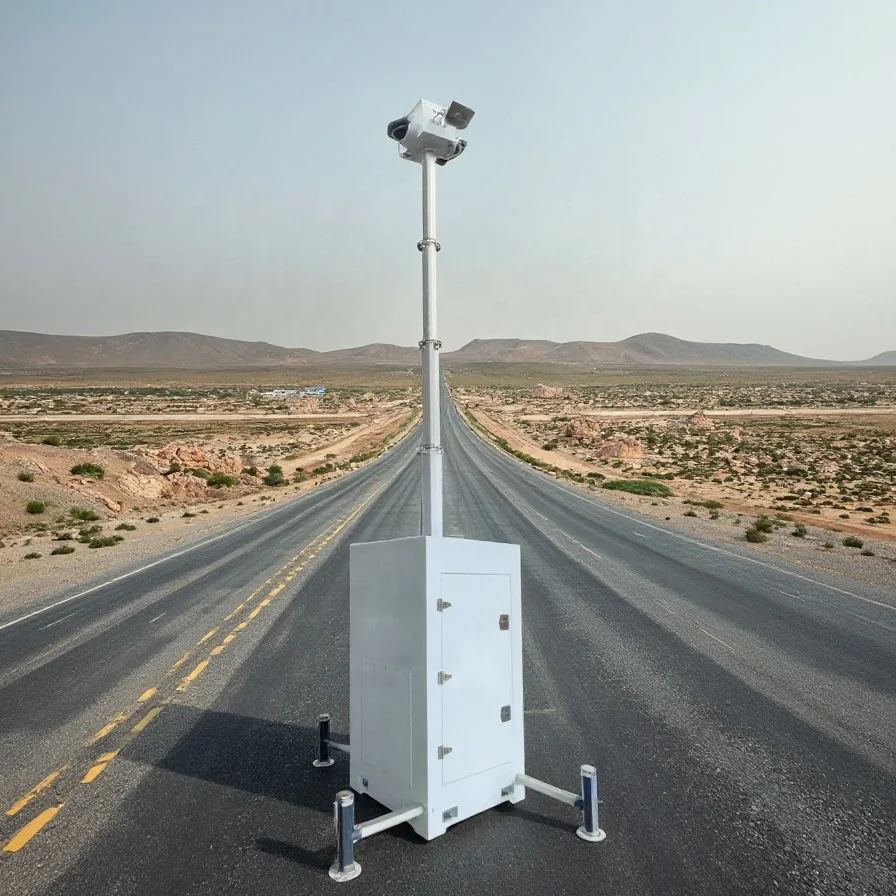 Мобильная башня CCTV быстрое развертывание видео для мониторинга дорожных работ в удаленных районах
