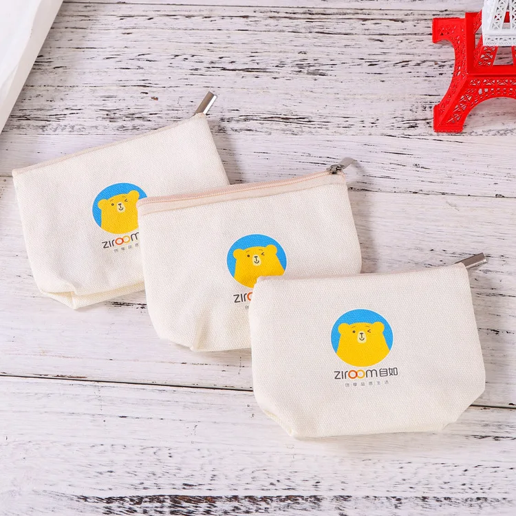 Toiletry Pouch Pen Coin Bag Blank DIY Bag with Zipper for Women Girls