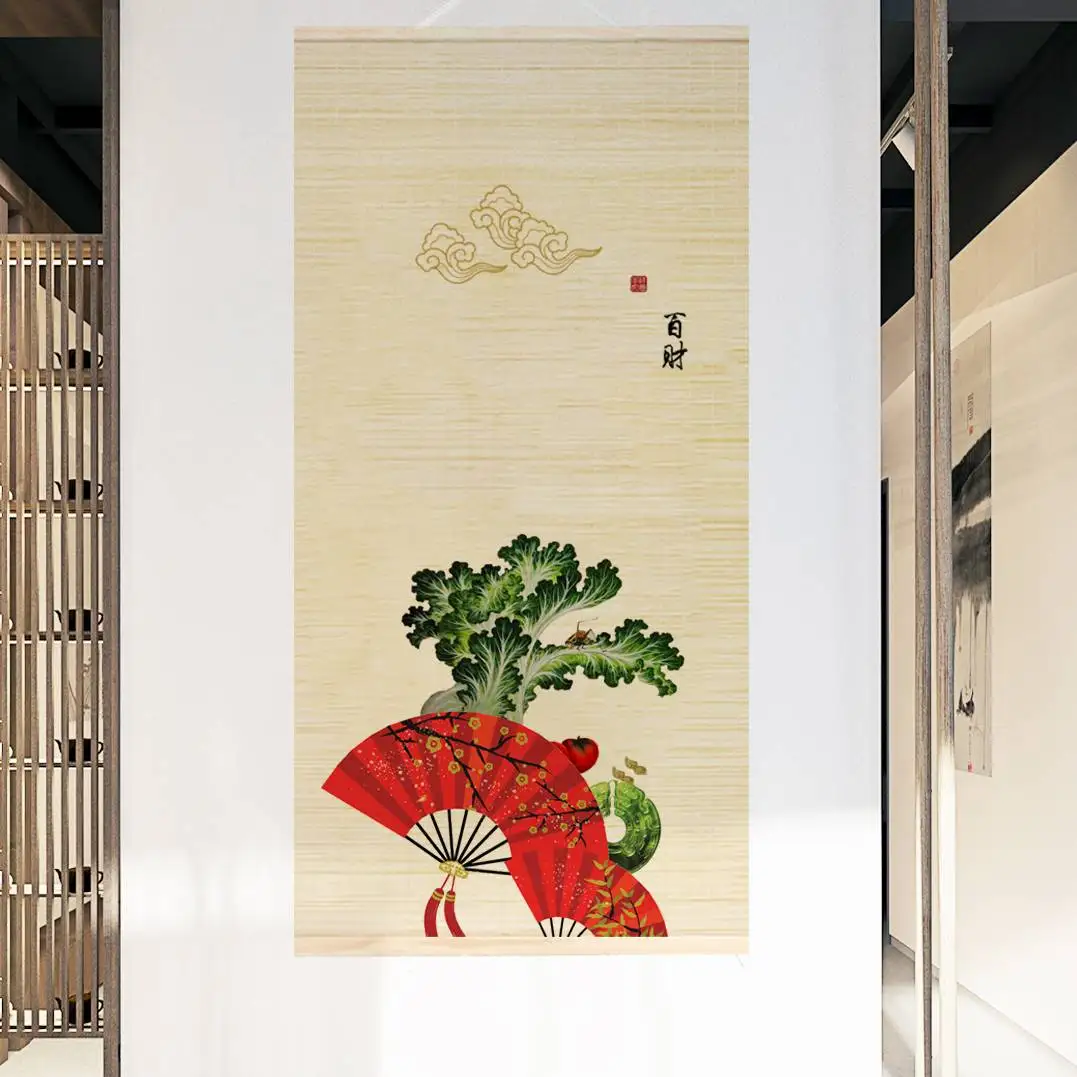 Environmental friendly home decorative art printed bamboo wall hanging paintings for office