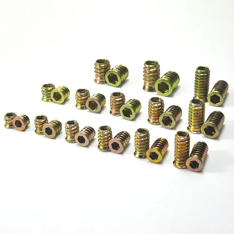 M3-M10 1/4 5/16 3/8 Galvanized Threaded Steel Furniture Wood Insert Nuts