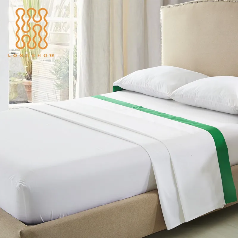 New Design High Quality King Size Fitted Sheet 100% Cotton/Polycotton Percale White for Hotel T200 CVC Durable and Fit