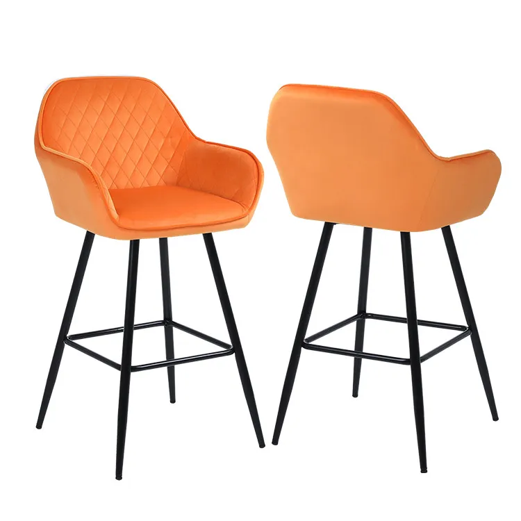 Luxury Bar Stool Modern Outdoor Metal Wood Kitchen Leather Velvet Bar Chair Barstool Wooden Counter Height Bar Stool for Kitchen