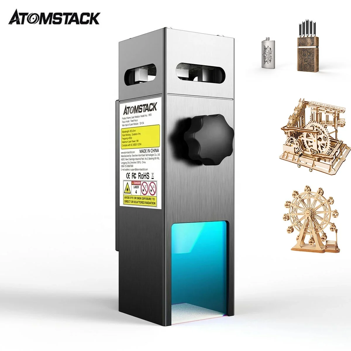 Новинка лазерный гравировальный станок с ЧПУ ATOMSTACK M50 50 Вт головка диодного лазерного
