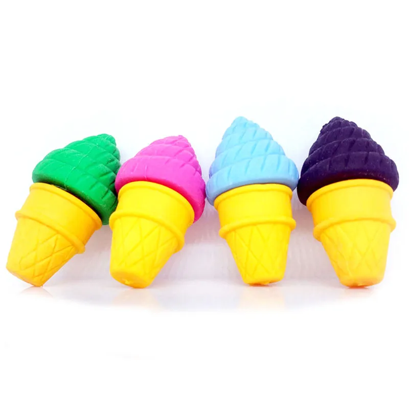 Cute Food Eraser Kawaii School Stationary 3D Custom Ice Cream Donut Dessert Fancy Kids Gift Rubber Eraser