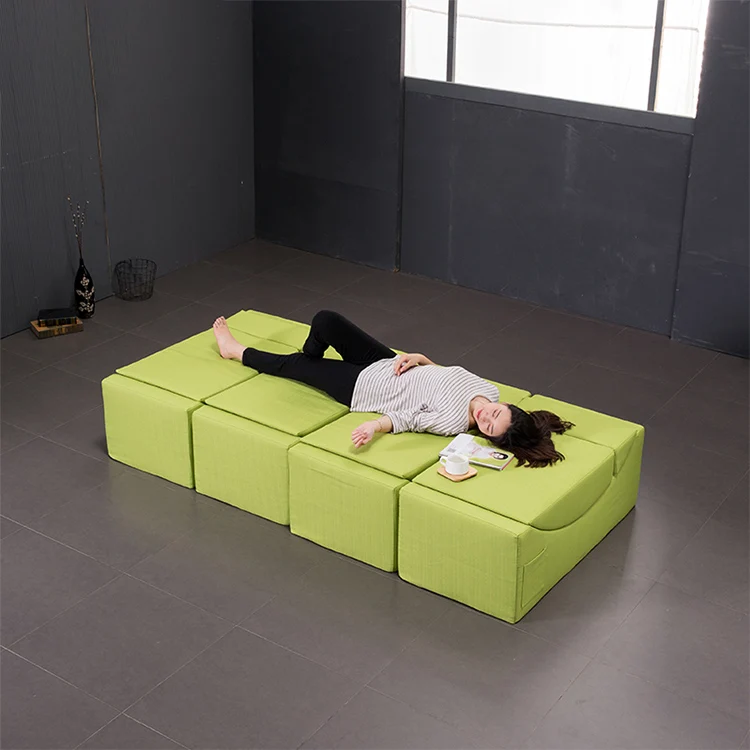 New design High density foam single seat fabric folding sofa bed and moon shaped folding sofa cum bed