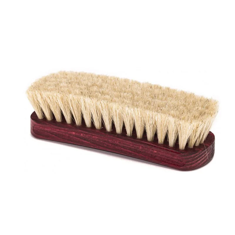 Amazon hot sale fashion horsehair shoe brush 17cm wood brush for shoe cleaning