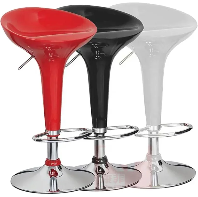 Restaurant Furniture Metal High Red Plastic Bar Chair Wholesale ABS Leather Bar Stool