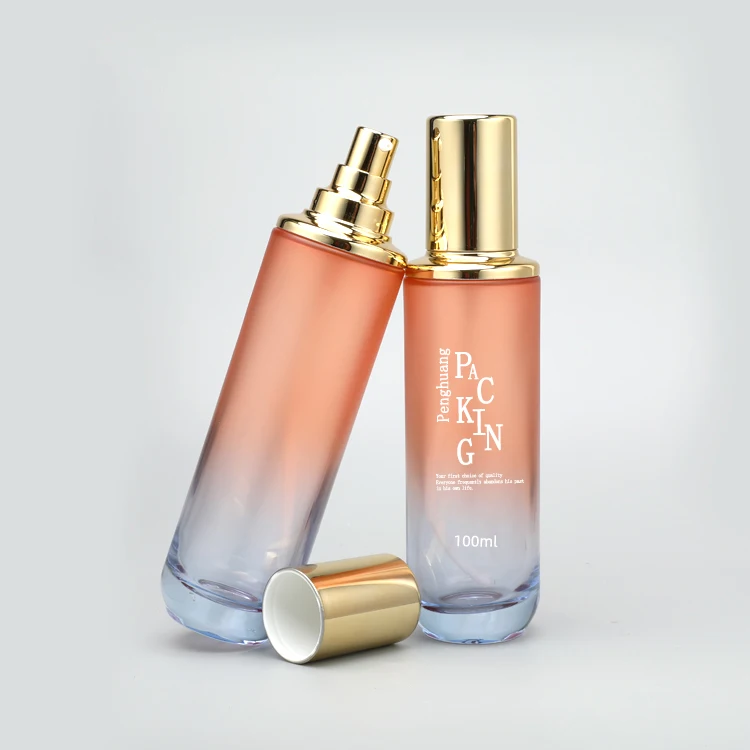 Custom Made Design Container Supplier Fancy Glass Cosmetic Bottle Face Cream Set Skin Whitening Makeup Luxury Lotion Pump Bottle