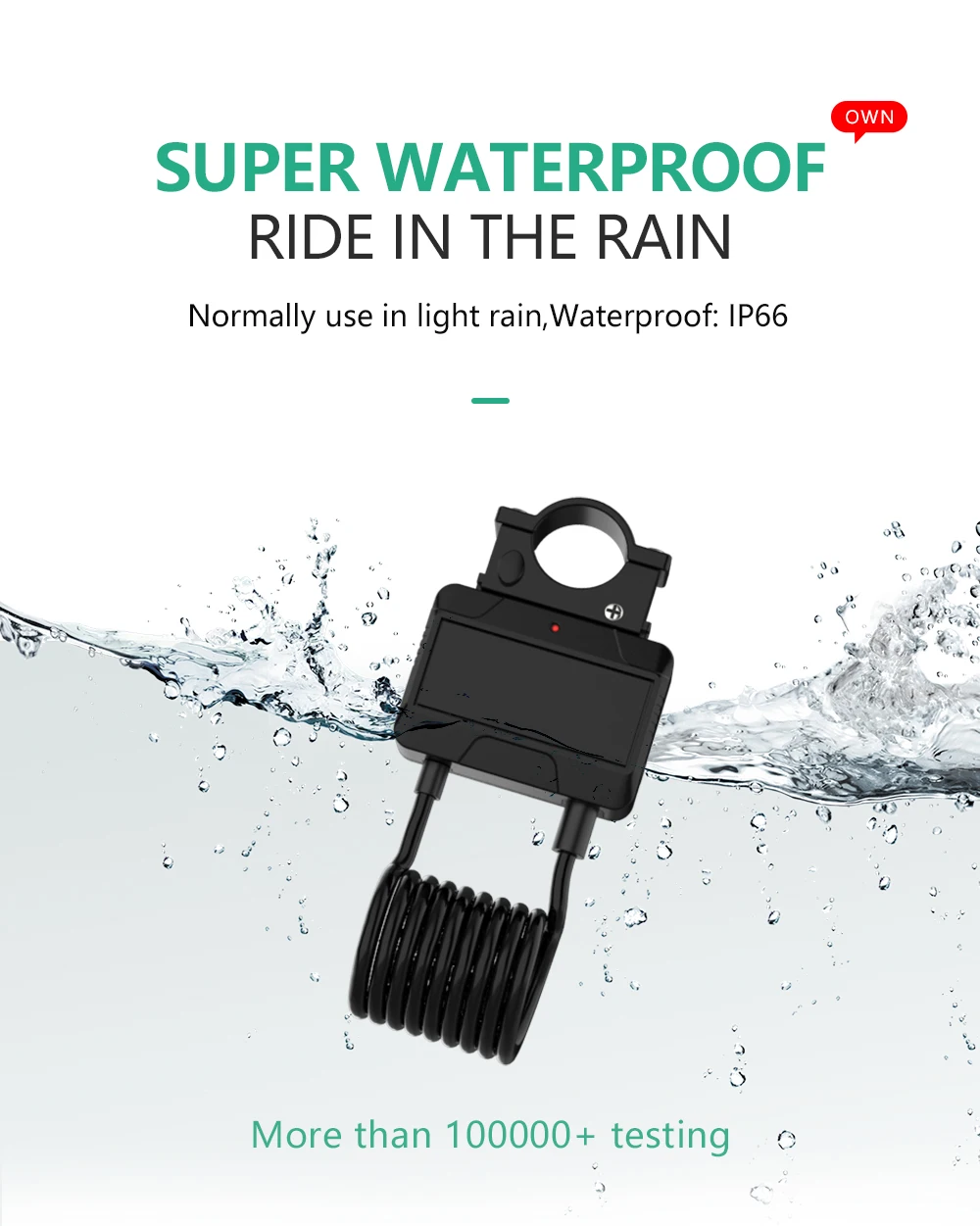 Stable Sliding And Detachable IP66 Blue Tooth Connection Fast Unlock Bike Anti-theft Auto Cable Lock Bicycle Safety Cable Lock