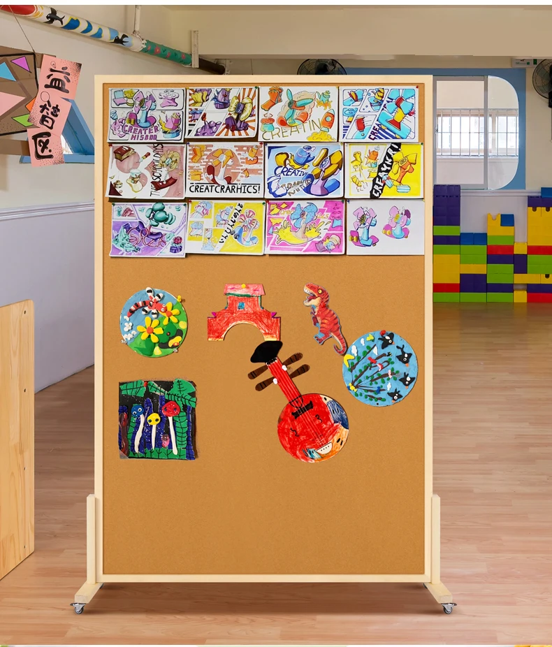 Brandland Factory Direct Sales Of Double-sided Cork Screen Removable Announcement Background Board Message Display Cork Board