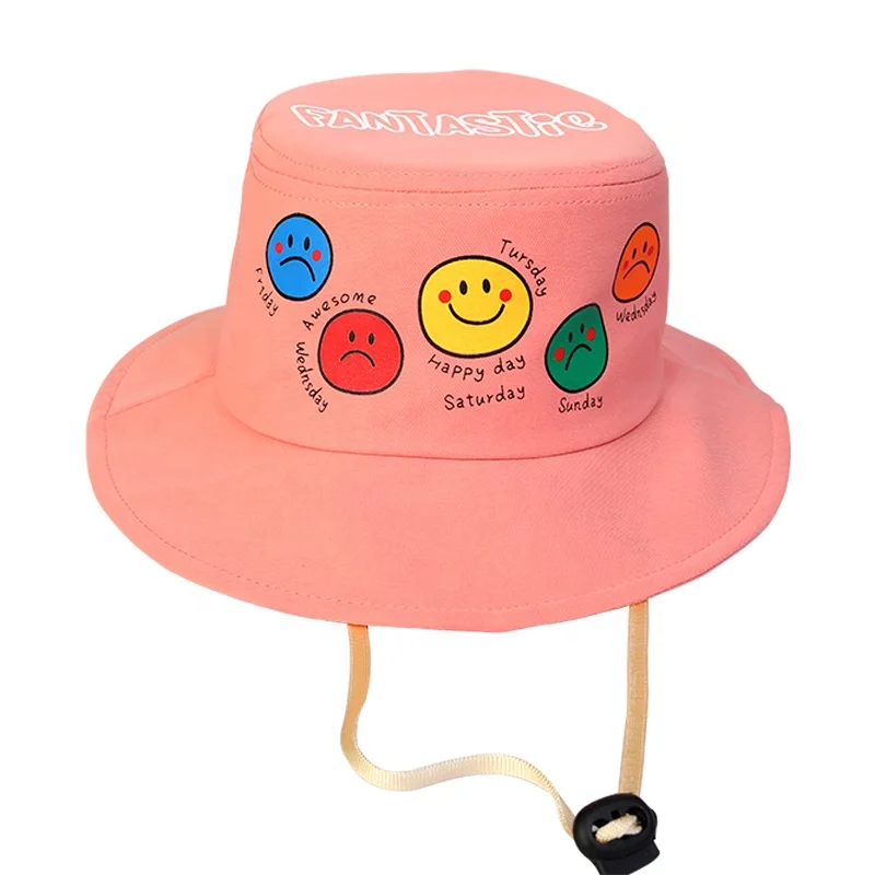 Outdoor Beach Sun Cap Kids Cotton Printing LOGO Plain Fisherman Hat Custom Embroidery Bulk kids Bucket Hat