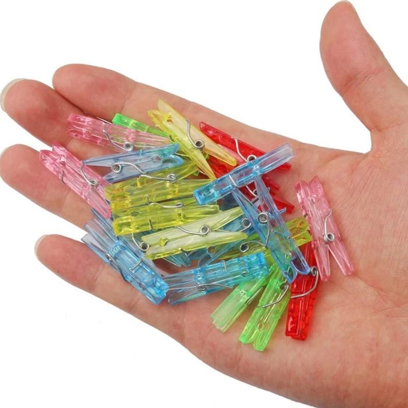 3.5CM Colorful Spring Hanging Clips Clamps Plastic Clothes Line Clips Mini Paper Photos Clip Clothespins Craft Decoration Pegs