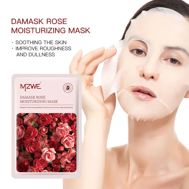 Korean Cosmetics 100% Vegan Flower Skincare Beauty Organic Facial Mask Moisturizing Hydrating Face Sheet Rose Fruit Mask