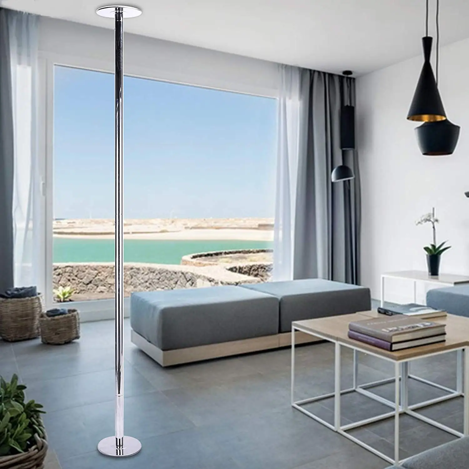 Static Strip Bar Height Adjustable  fitness 2.3-2.75 m 45 mm Pole Dance for 2 Persons No Drilling Home Gym Equipment